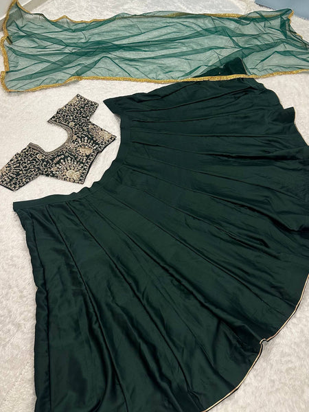 Dark Green Color Wedding Wear Designer Trendy Lehenga Choli