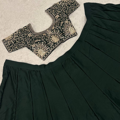 Dark Green Color Wedding Wear Designer Trendy Lehenga Choli