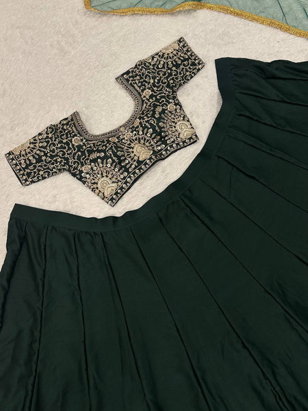 Dark Green Color Wedding Wear Designer Trendy Lehenga Choli