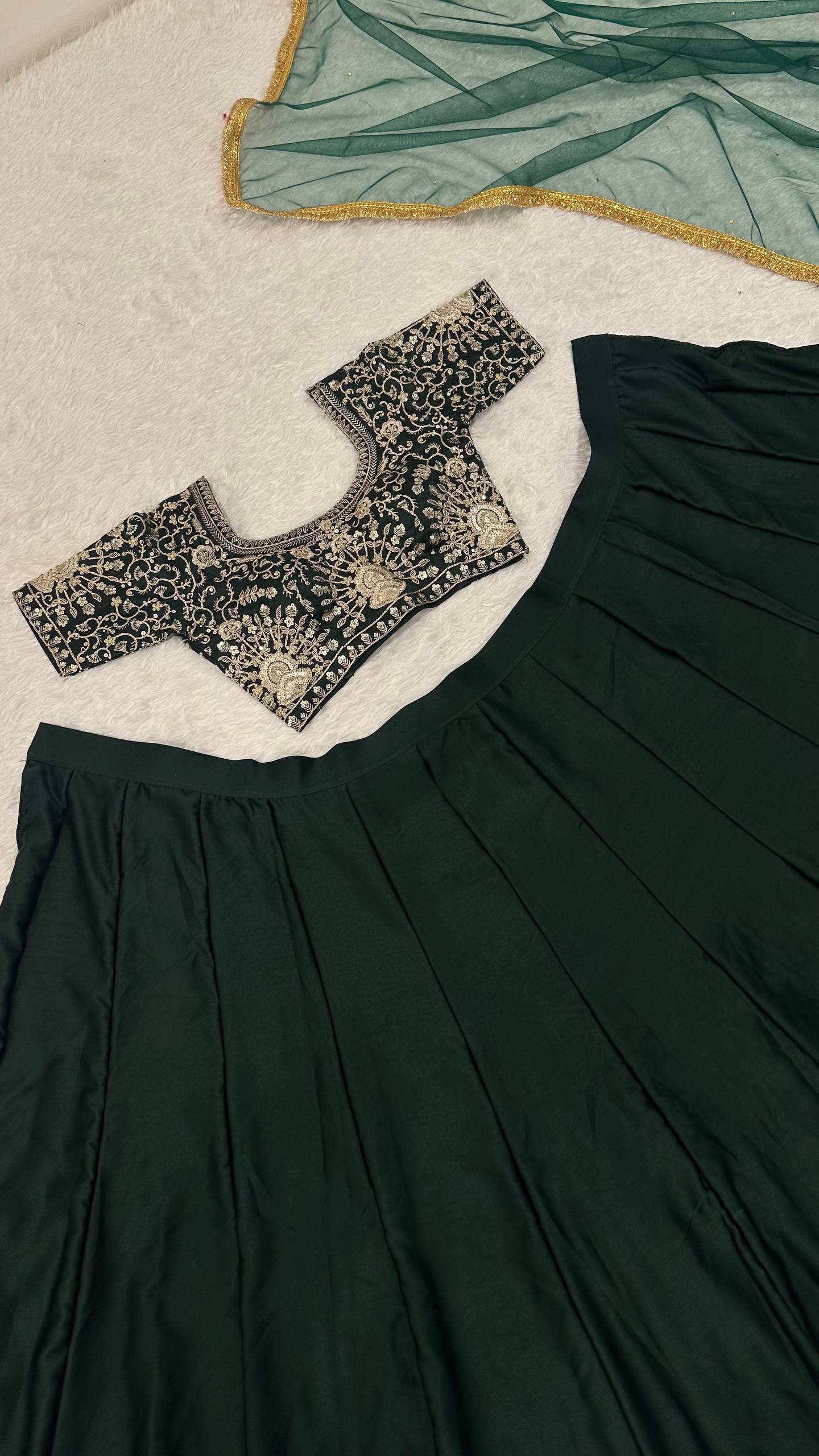 Dark Green Color Wedding Wear Designer Trendy Lehenga Choli