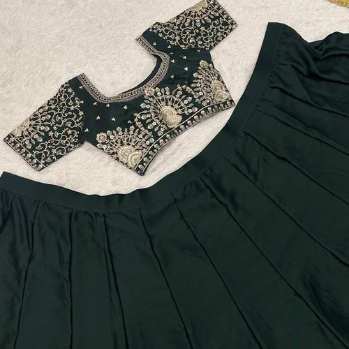 Dark Green Color Wedding Wear Designer Trendy Lehenga Choli