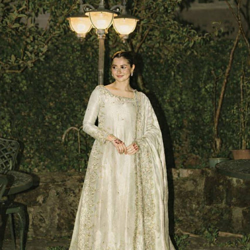 White Color Party Wear Embroidery Work Palazzo Suit