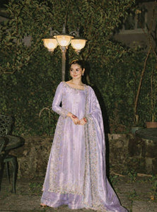Lavender Color Party Wear Embroidery Work Palazzo Suit