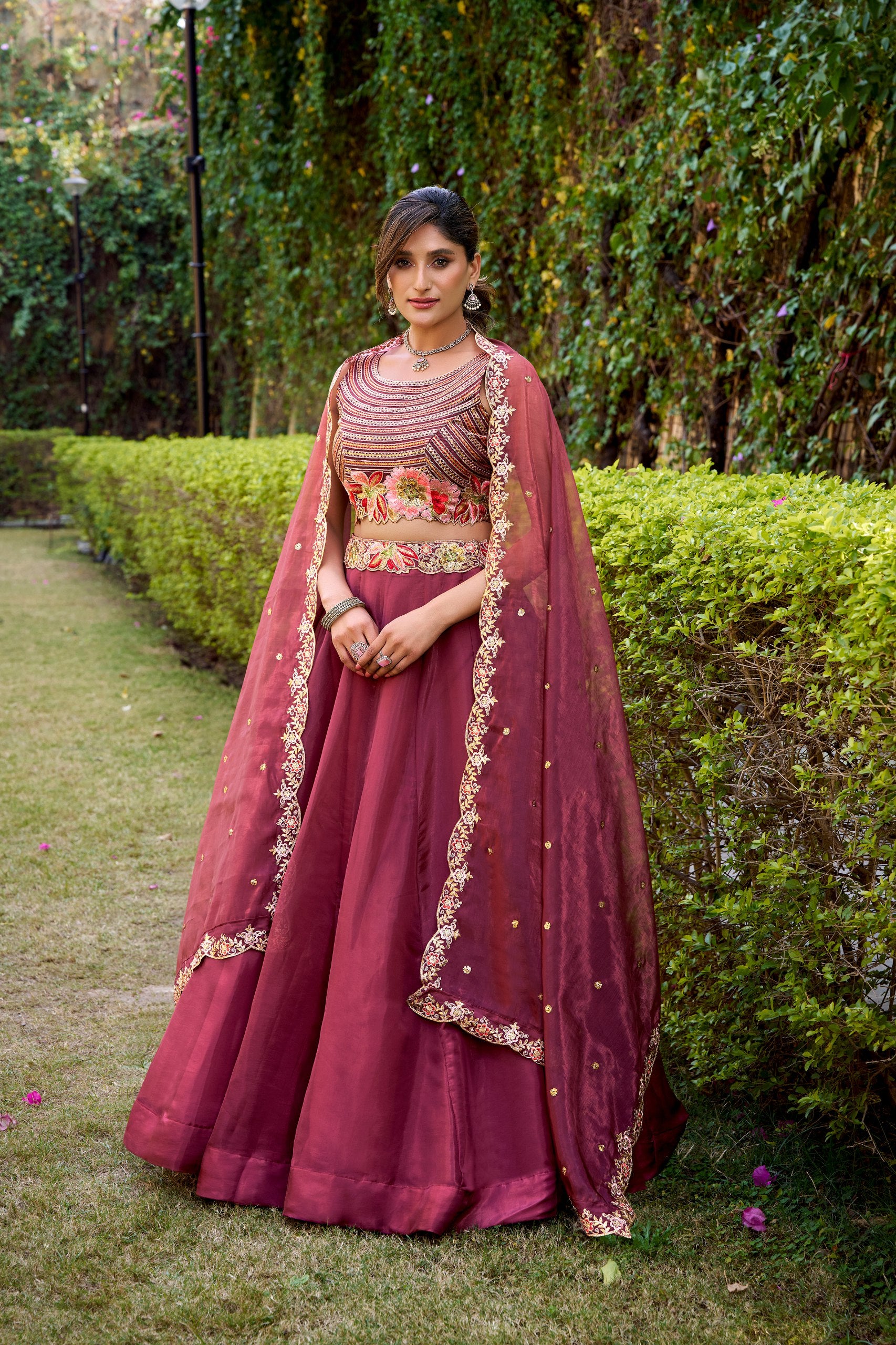 Pink Party Wear Sequence Embroidery Silk Designer Lehenga Choli