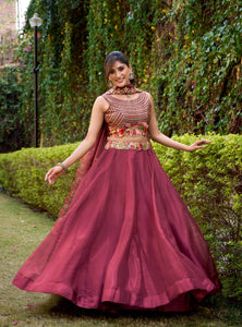 Pink Color Designer Party Wear Sequence Embroidery Lehenga