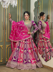Pink Color Sequence Work Wedding Wear Georgette Lehenga Choli