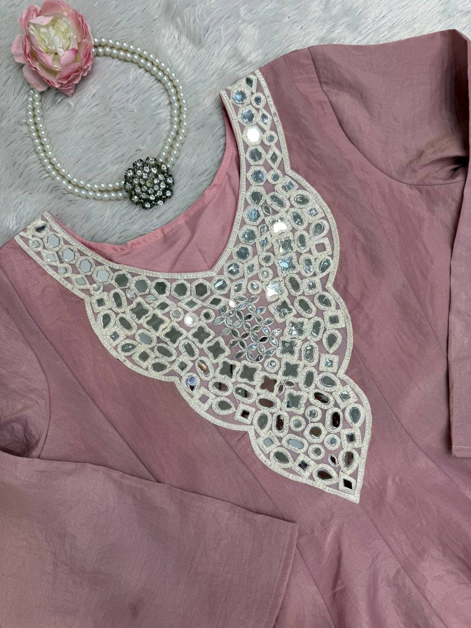 Light Pink Color Party Wear Classy Designer Palazzo Suit