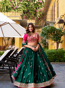 Green Color Designer Wedding Wear Embroidered Lehenga Choli