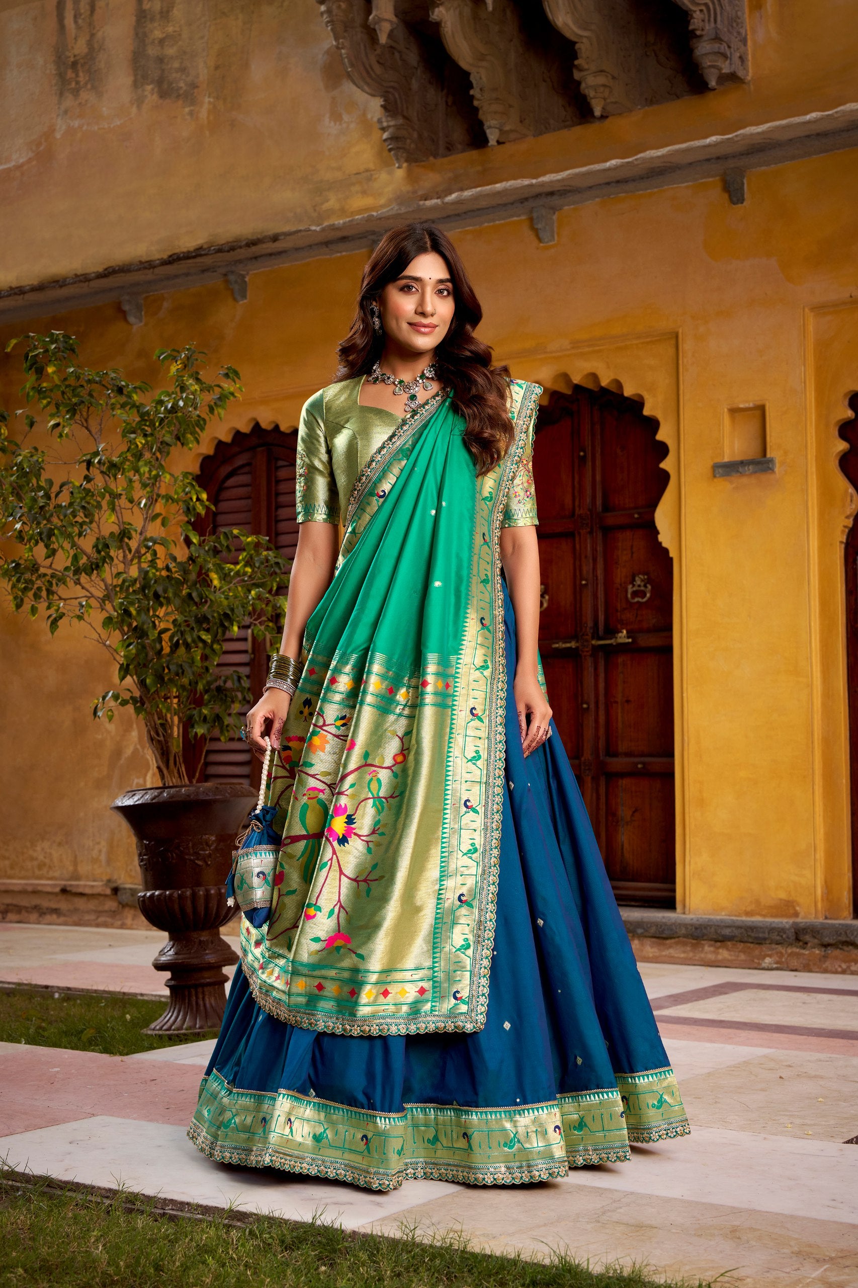 Blue Color Paithani Soft Silk Designer Traditional Lehenga Choli