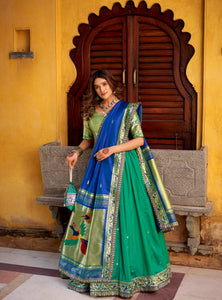 Dark Green Color Paithani Soft Silk Designer Traditional Lehenga Choli