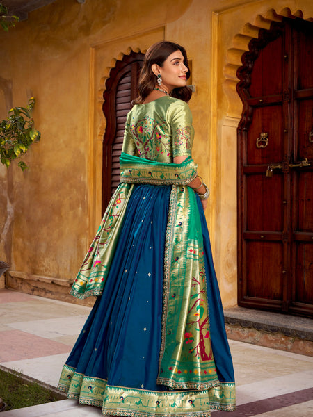 Blue Color Paithani Soft Silk Designer Traditional Lehenga Choli
