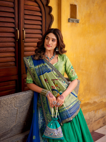 Dark Green Color Paithani Soft Silk Designer Traditional Lehenga Choli