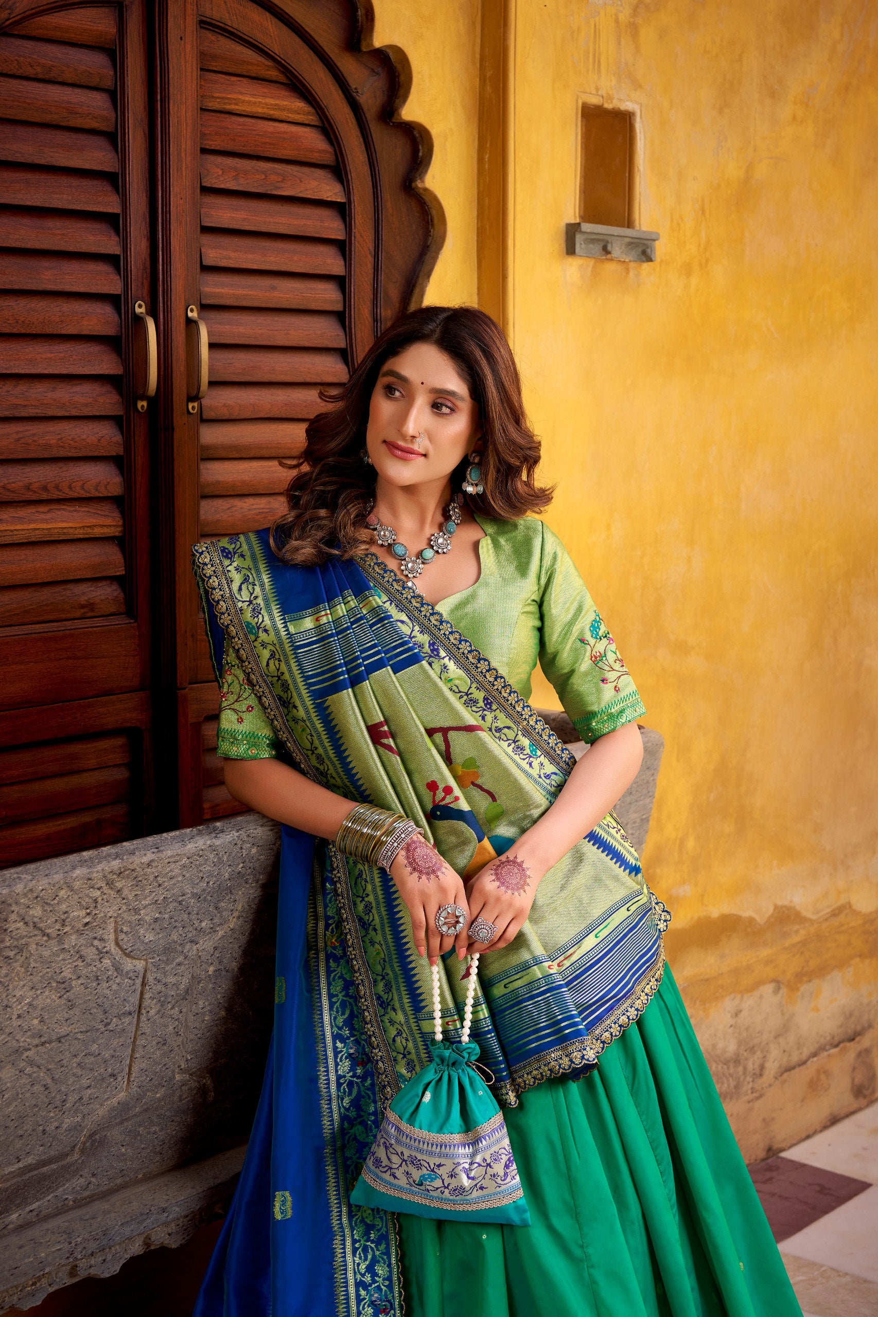 Dark Green Color Paithani Soft Silk Designer Traditional Lehenga Choli