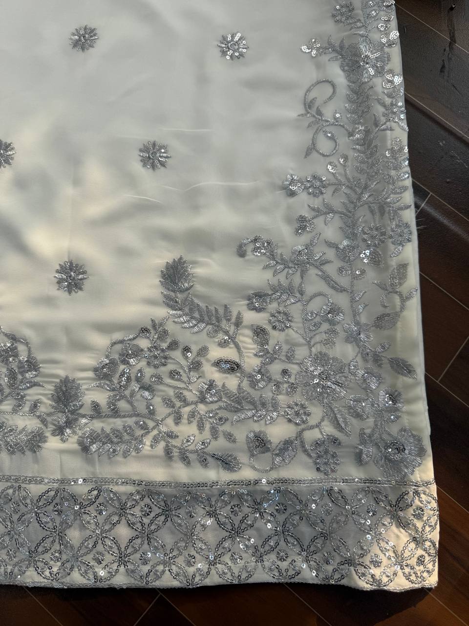 White Color Wedding Wear Heavy Embroidery Georgette Suit