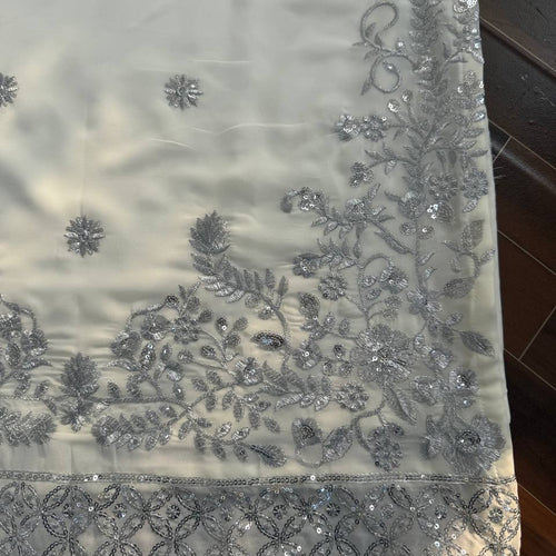 White Color Wedding Wear Heavy Embroidery Georgette Suit