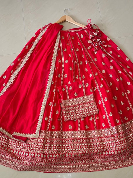 Red Wedding & Party Wear Designer Sequence Embroidery Work Georgette Lehenga Choli