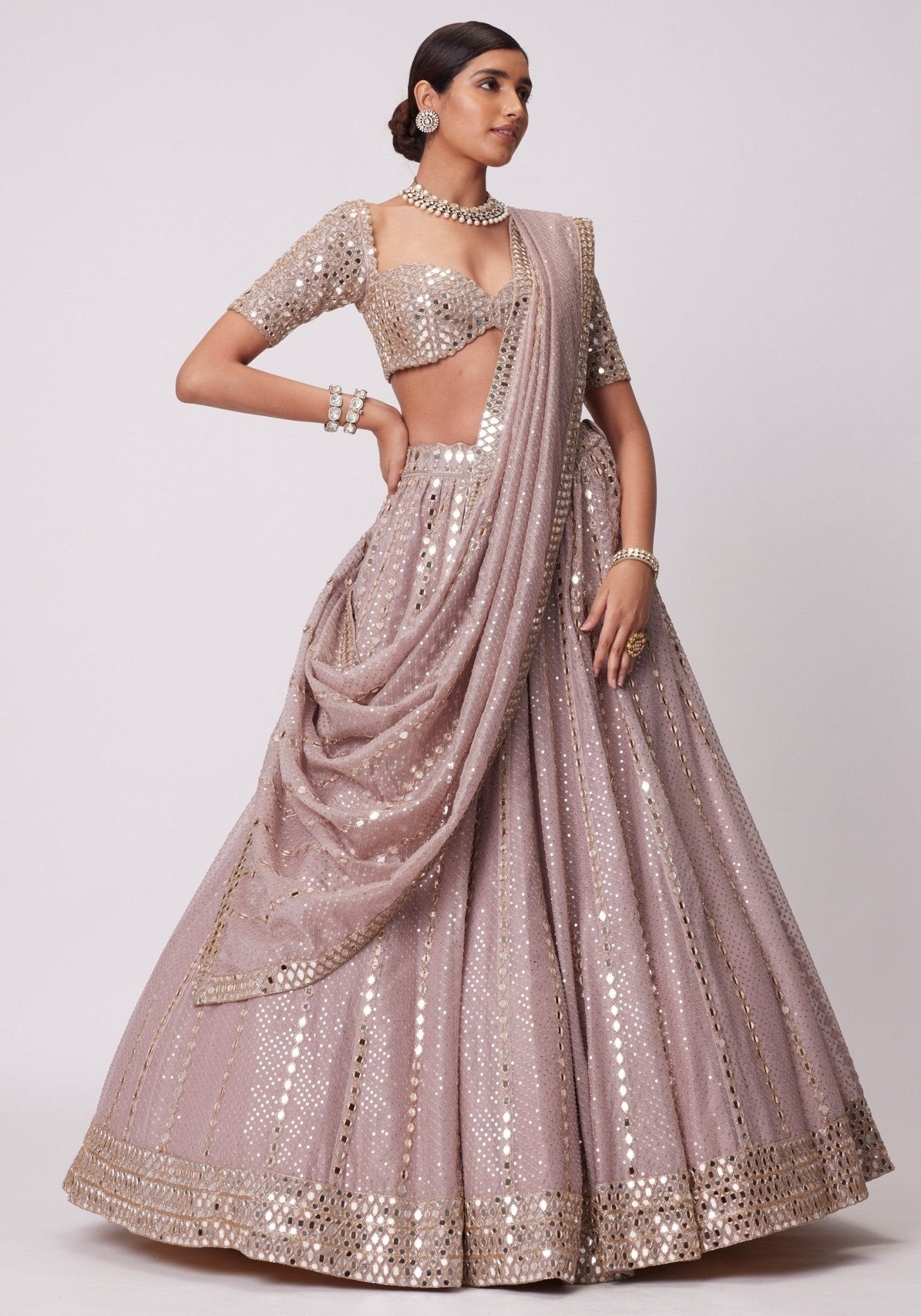 Pink Color Embroidery Work Wedding Wear Lehenga Choli
