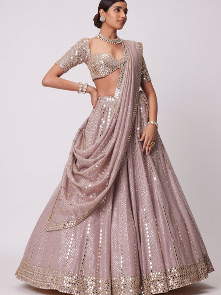 Pink Color Embroidery Work Wedding Wear Lehenga Choli