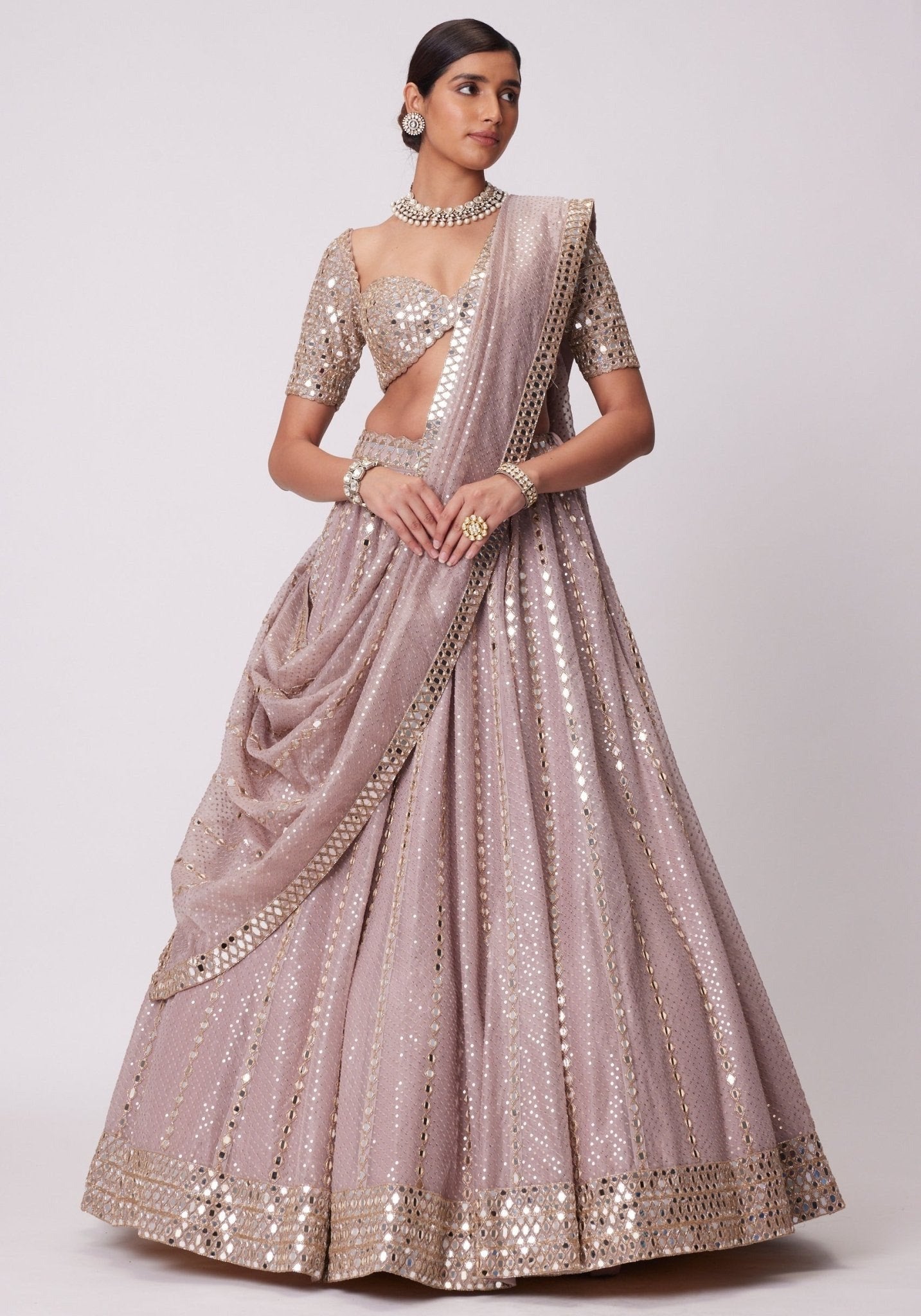 Pink Color Embroidery Work Wedding Wear Lehenga Choli