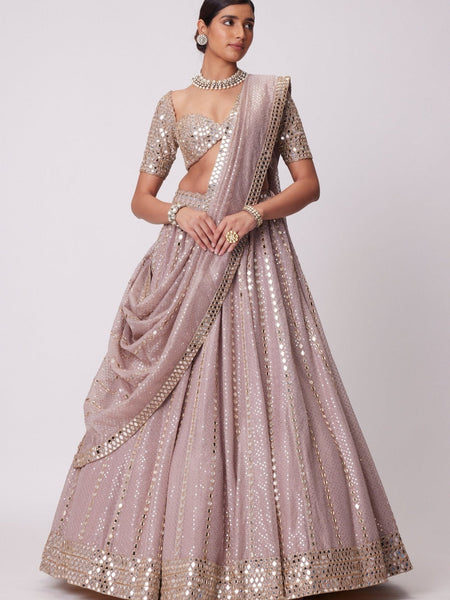 Pink Color Embroidery Work Wedding Wear Lehenga Choli