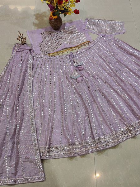 Pink Color Embroidery Work Wedding Wear Lehenga Choli