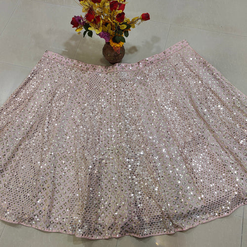 Pink Color Heavy Sequence Work Georgette Lehenga Choli