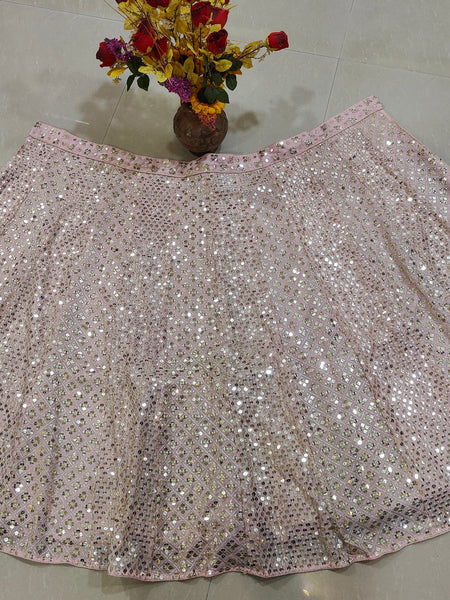 Pink Color Heavy Sequence Work Georgette Lehenga Choli