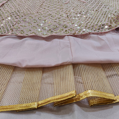 Pink Color Heavy Sequence Work Georgette Lehenga Choli