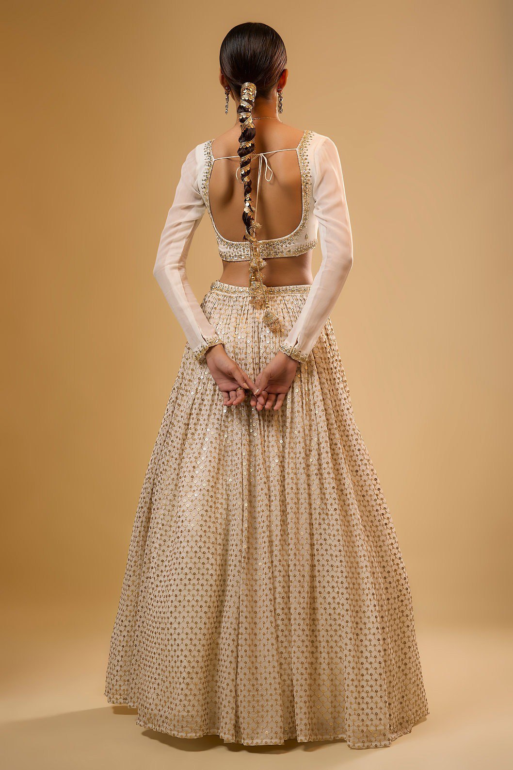 Off White  Color Sequins with Zari Embroidery Work Designer Lehenga Choli