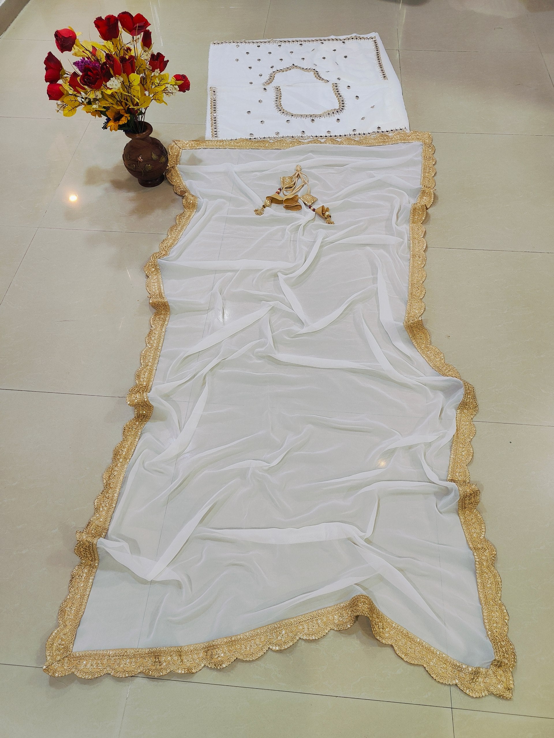 Off White  Color Sequins with Zari Embroidery Work Designer Lehenga Choli