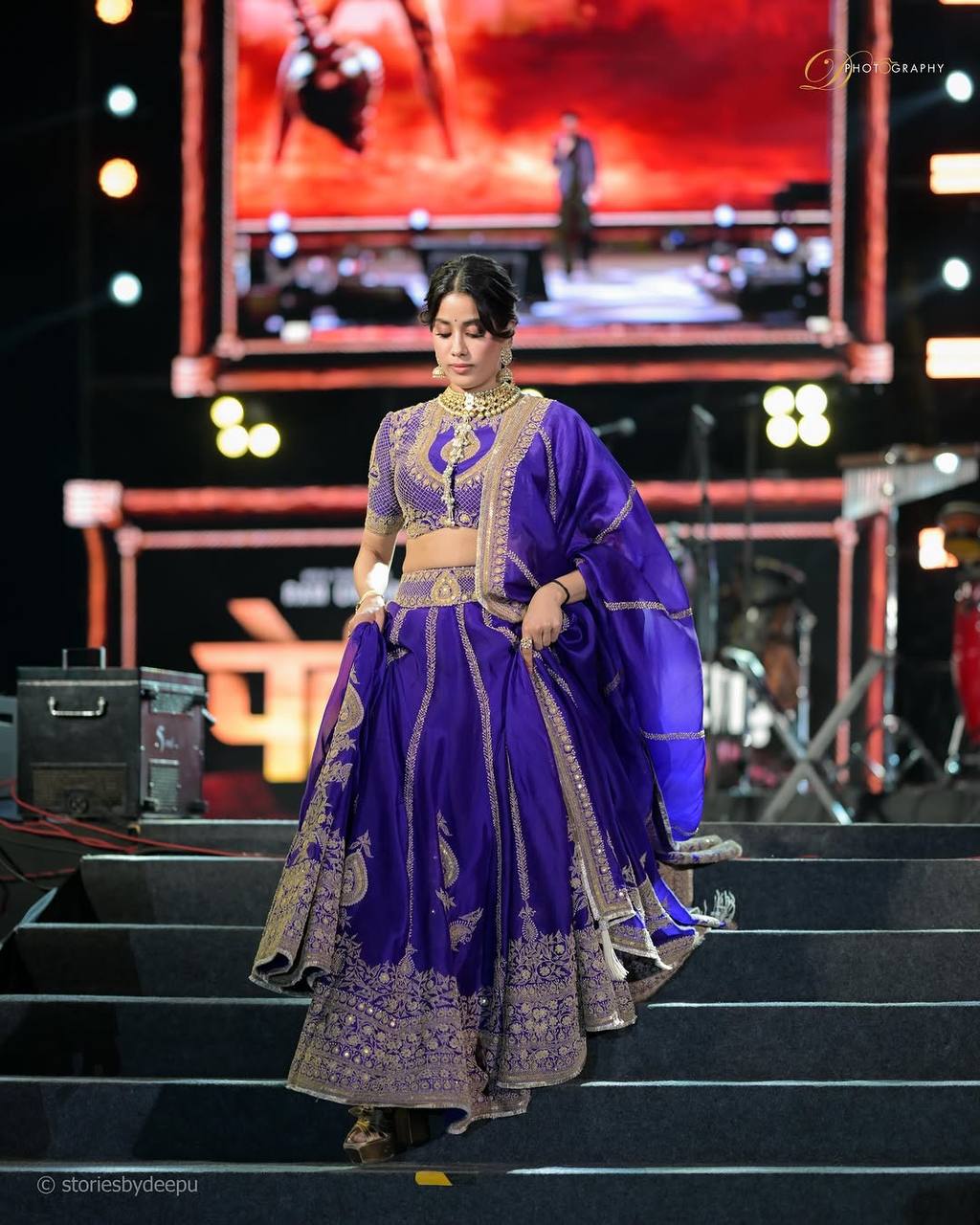 Purple Thread Sequin Wedding Lehenga Choli