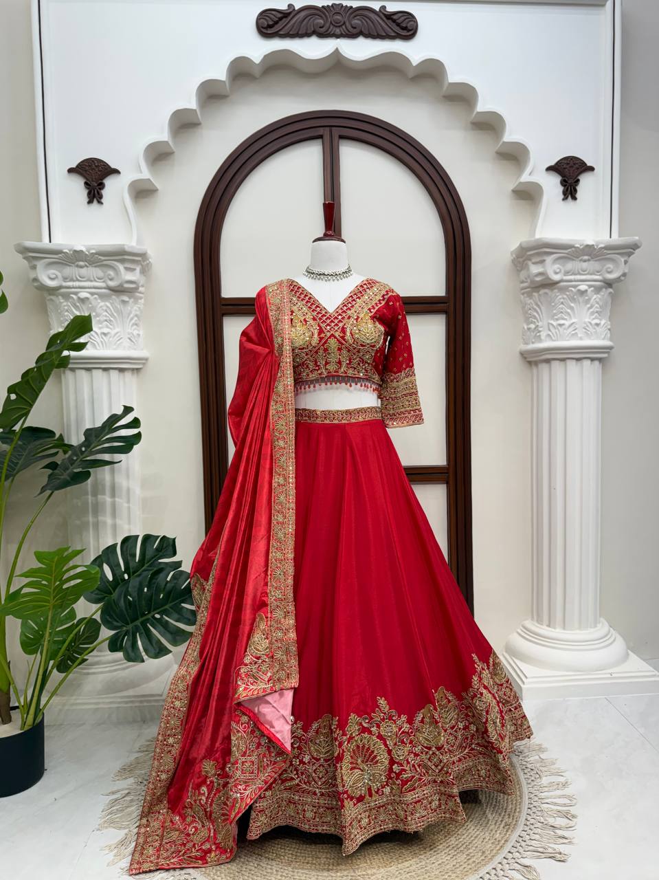 Red Coding Sequin Wedding Designer Lehenga Choli