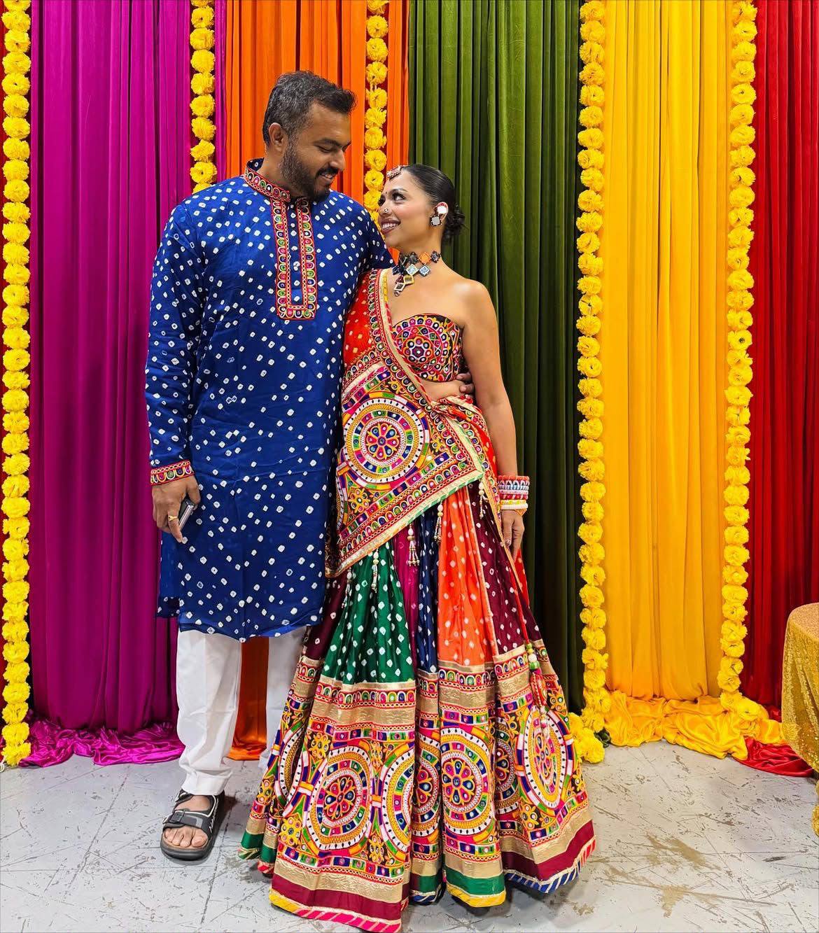 Multi Mirror Work Muslin Navratri Lehenga Choli.