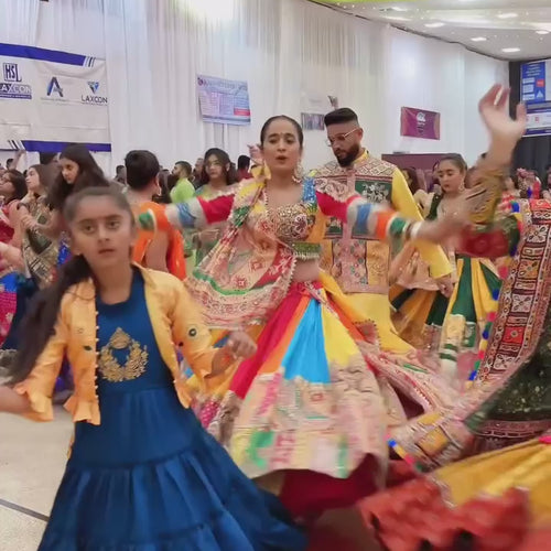 Geeta Rabari Wear Multi Color Digital Printed Mirror Work Muslin  Lehenga Choli