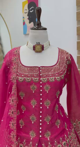 Pink Color Wedding Wear Designer Embroidered Ready to Wear Lehenga Top