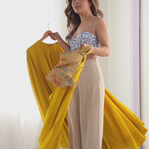 Yellow Color Soft Georgette Ready to Wear Lehenga Choli