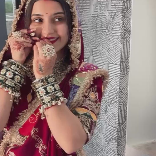 Red Color Digital Printed Muslin Cotton Navratri Lehenga Choli