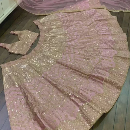 Pink Color Heavy Sequence Work  Designer Lehenga Choli