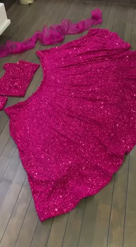Pink Color Heavy Sequence Work  Designer Lehenga Choli